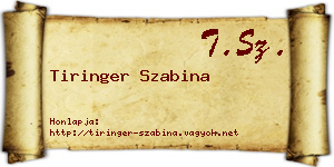 Tiringer Szabina névjegykártya